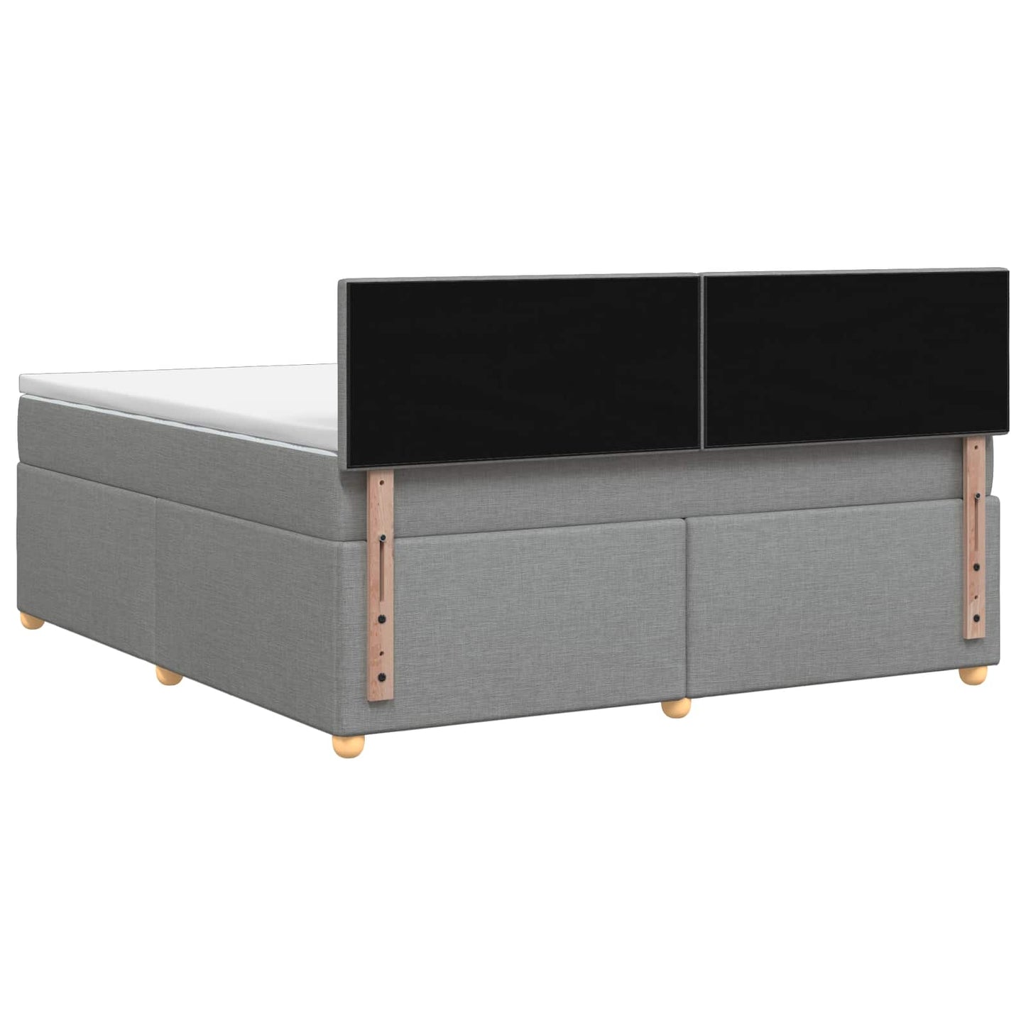 Boxmadras med topmadras Lysegrå 160 x 200 cm Stof