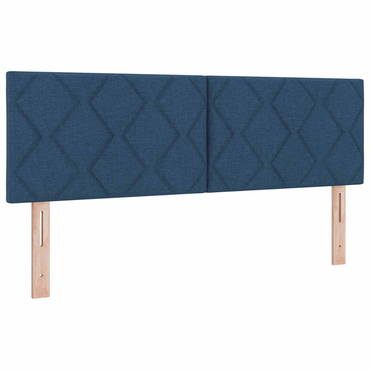 Boxmadras med topmadras med hovedgærde Blå 160 x 200 cm Stof
