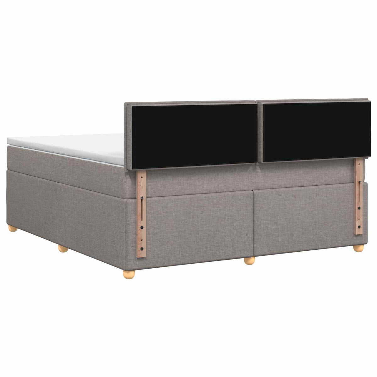 Boxmadras med topmadras Gråbrun 180 x 200 cm Stof