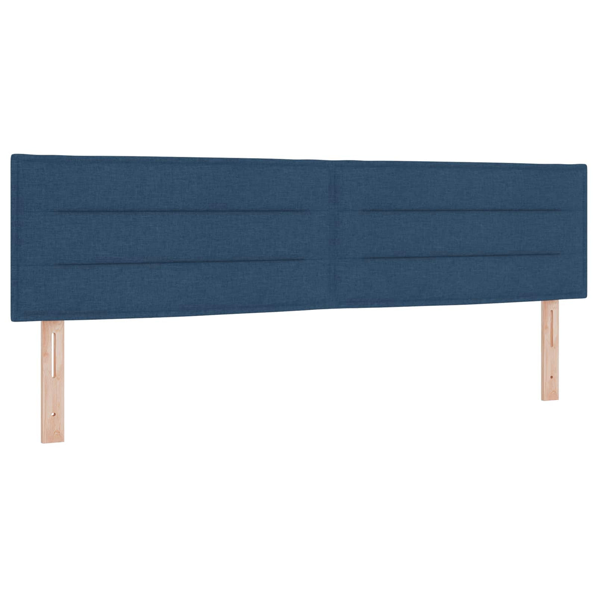 Boxmadras med topmadras med hovedgærde Blå 180 x 200 cm Stof