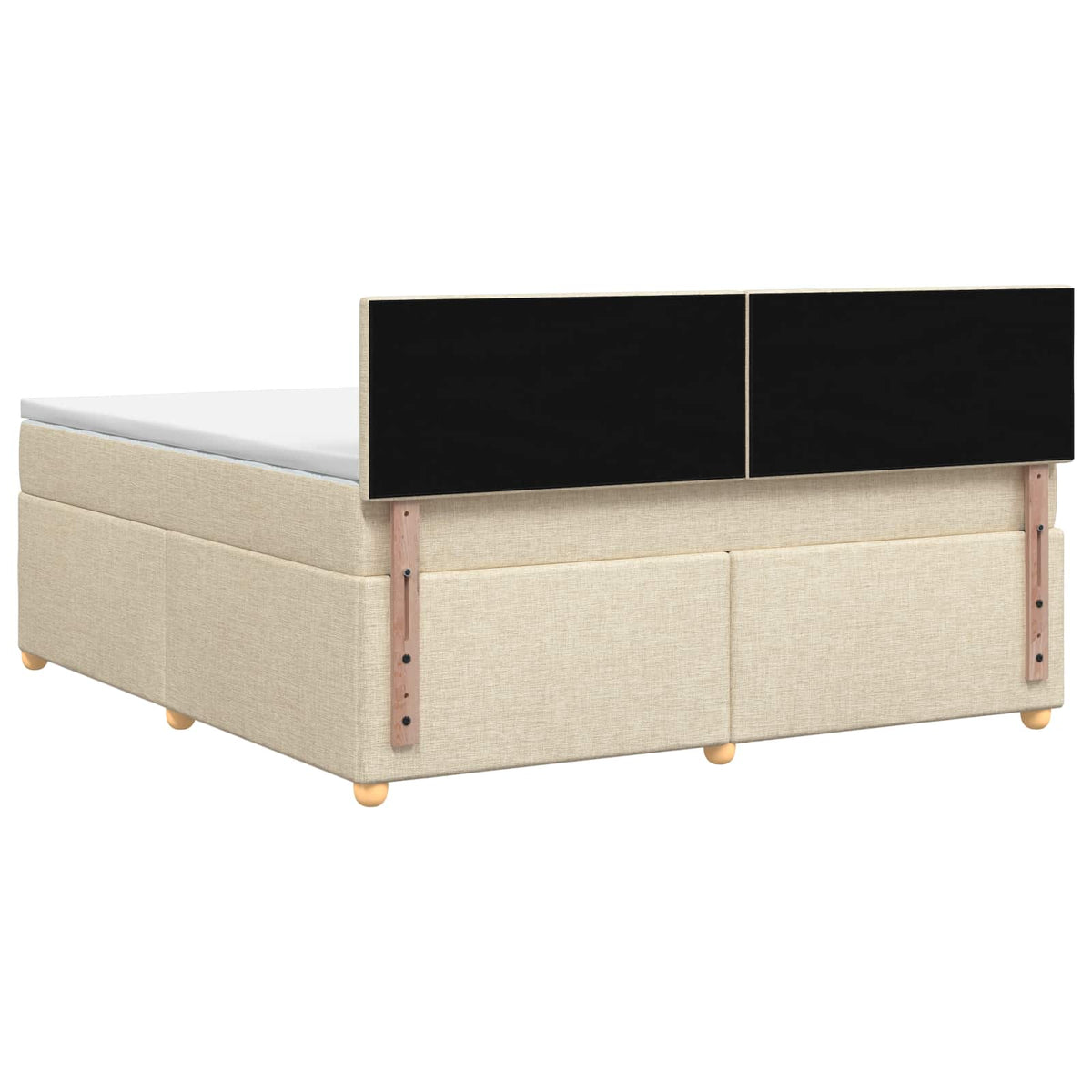 Boxmadras med topmadras Cremefarvet 180 x 200 cm Stof