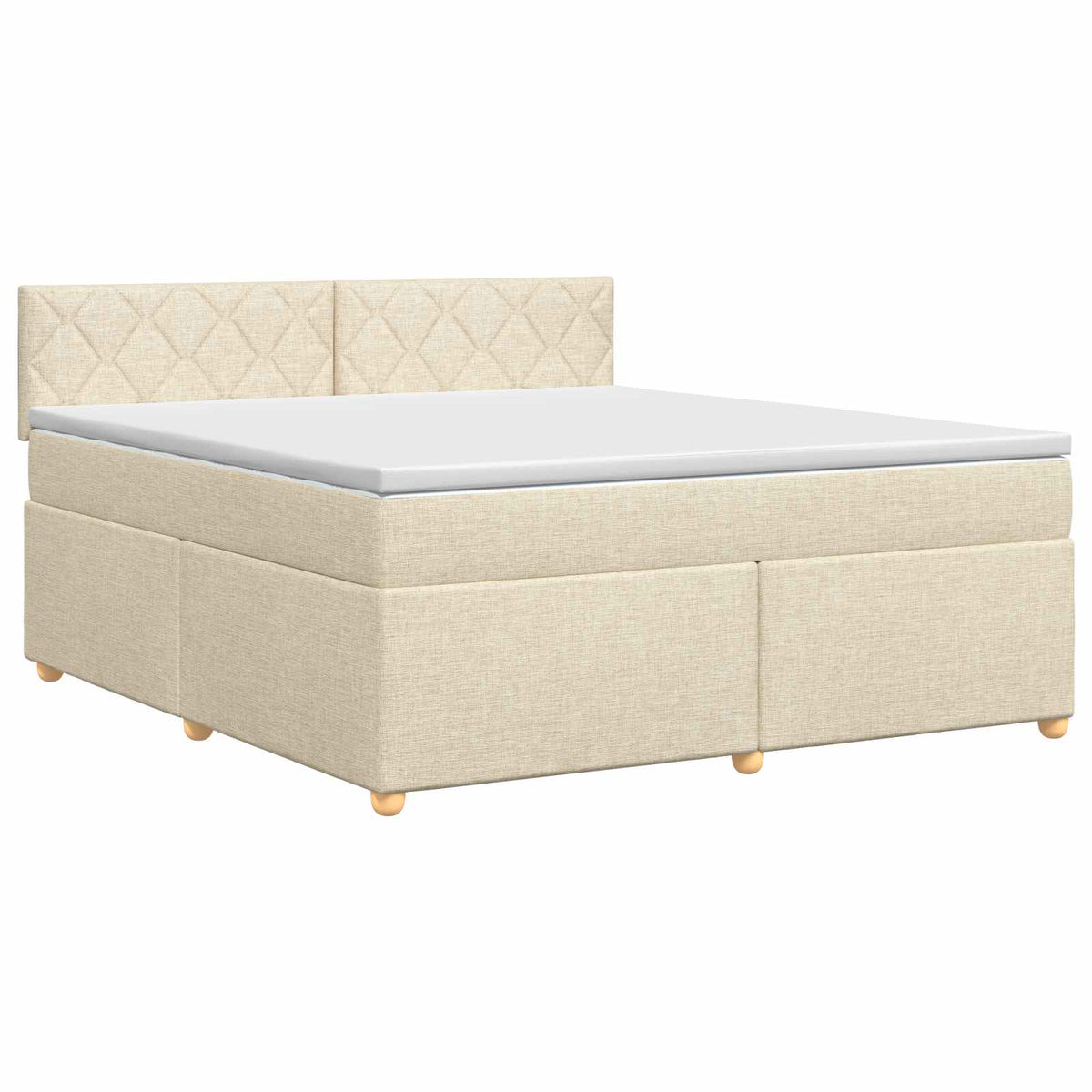 Boxmadras med topmadras Cremefarvet 180 x 200 cm Stof