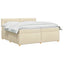 Boxmadras med topmadras Cremefarvet 200 x 200 cm Stof