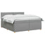 Boxmadras med topmadras Lysegrå 200 x 200 cm Stof