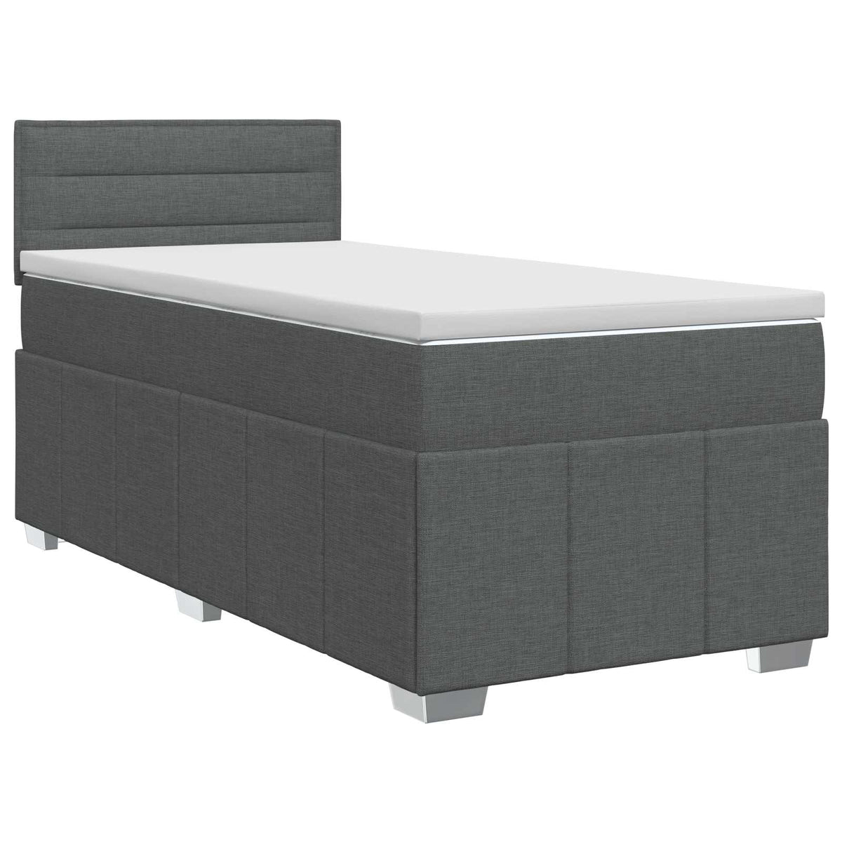 Boxmadras med topmadras Mørkegrå 80 x 200 cm Stof