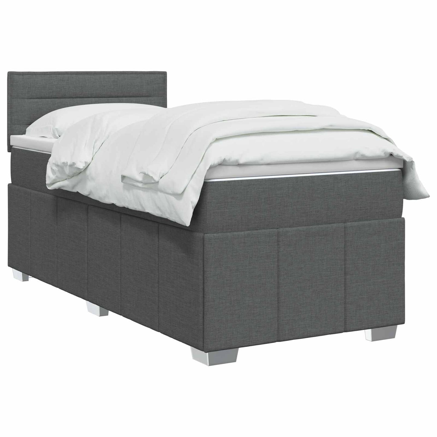 Boxmadras med topmadras Mørkegrå 80 x 200 cm Stof
