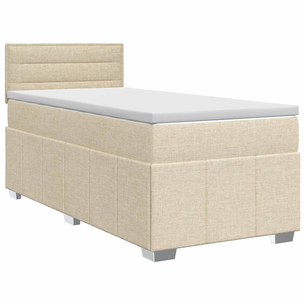 Boxmadras med topmadras Cremefarvet 80 x 200 cm Stof