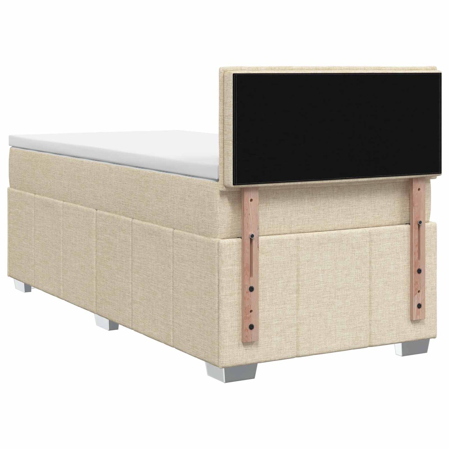 Boxmadras med topmadras Cremefarvet 80 x 200 cm Stof