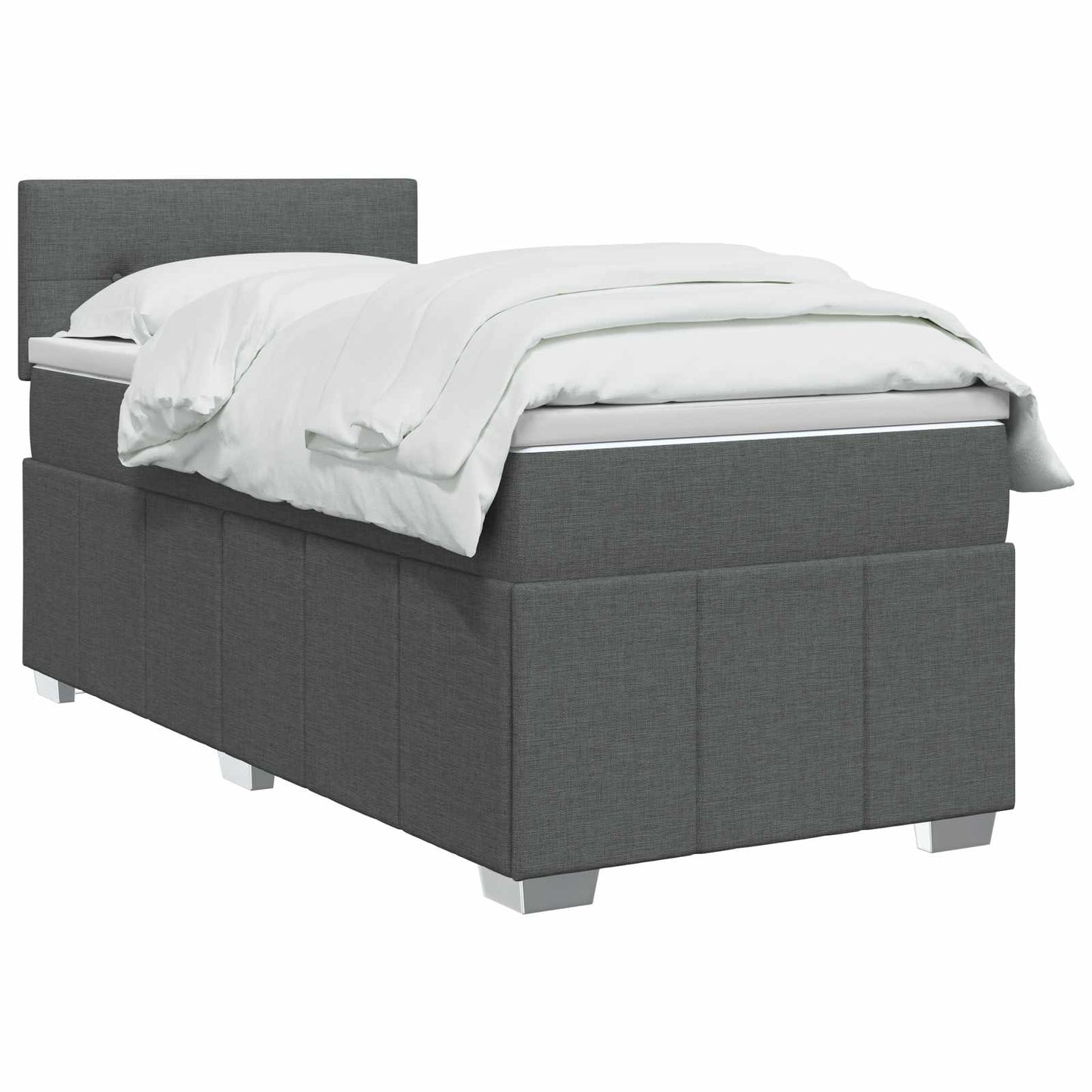 Boxmadras med topmadras Mørkegrå 80 x 200 cm Stof