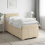 Boxmadras med topmadras Cremefarvet 80 x 200 cm Stof