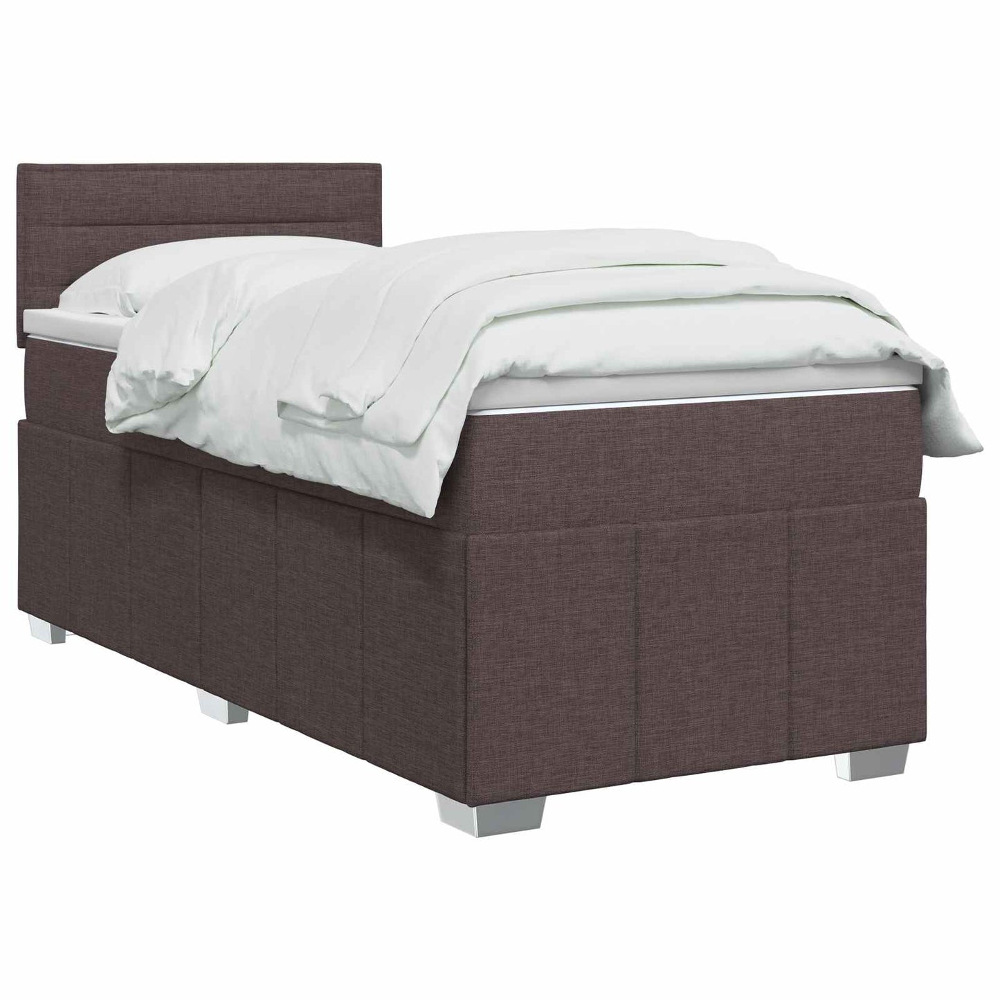 Boxmadras med topmadras Mørk Brun 90 x 200 cm Stof