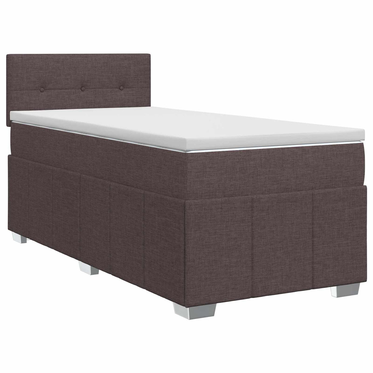 Boxmadras med topmadras Mørk Brun 90 x 200 cm Stof