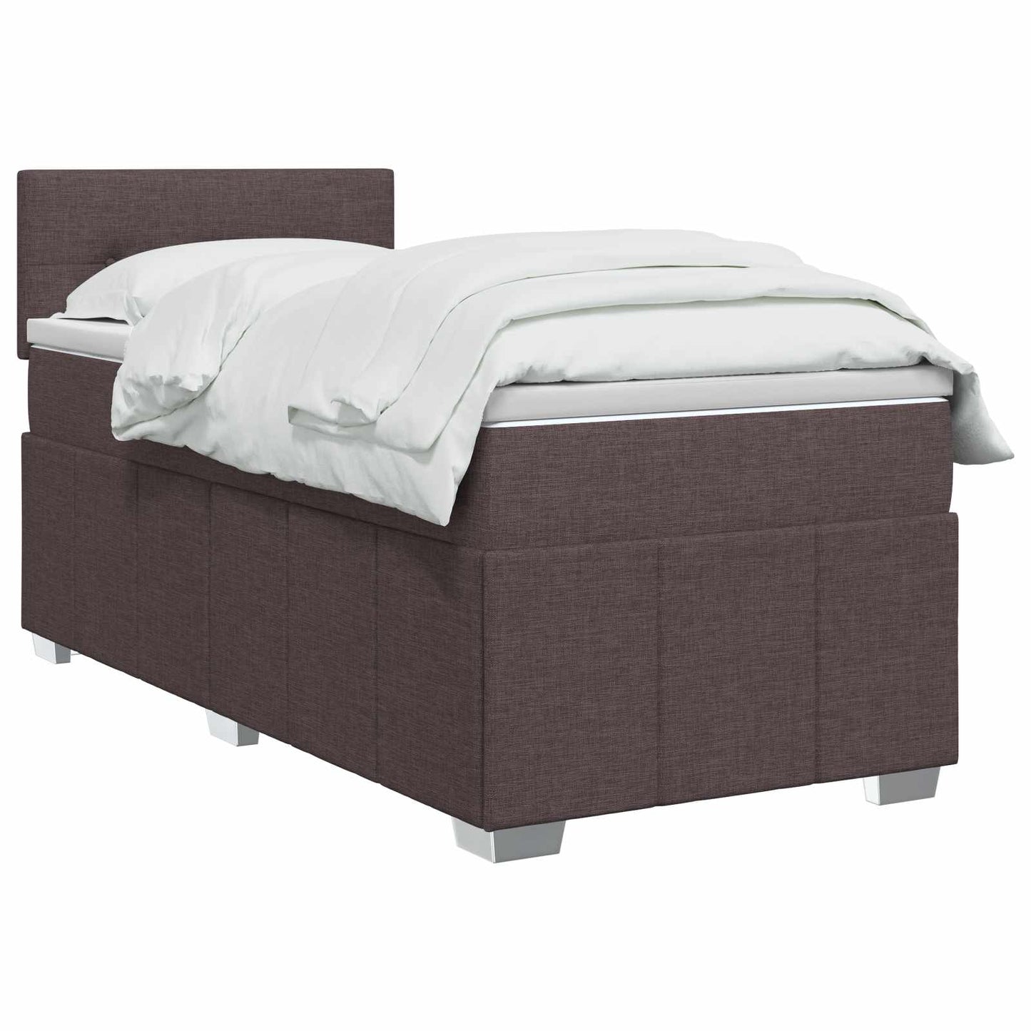 Boxmadras med topmadras Mørk Brun 90 x 200 cm Stof