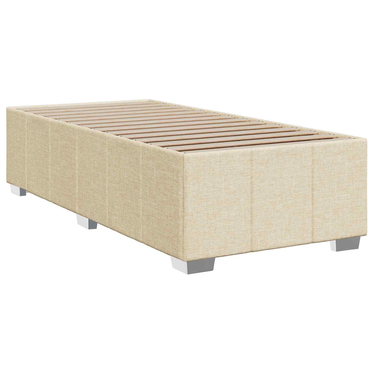 Boxmadras med topmadras Cremefarvet 90 x 200 cm Stof