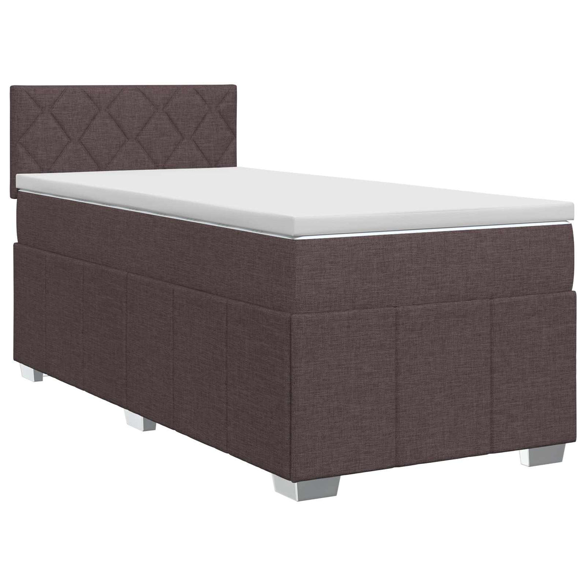Boxmadras med topmadras Mørk Brun 90 x 200 cm Stof