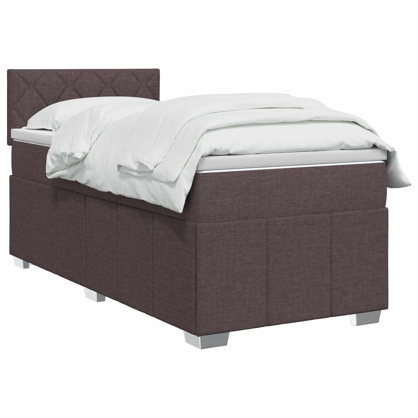 Boxmadras med topmadras Mørk Brun 90 x 200 cm Stof