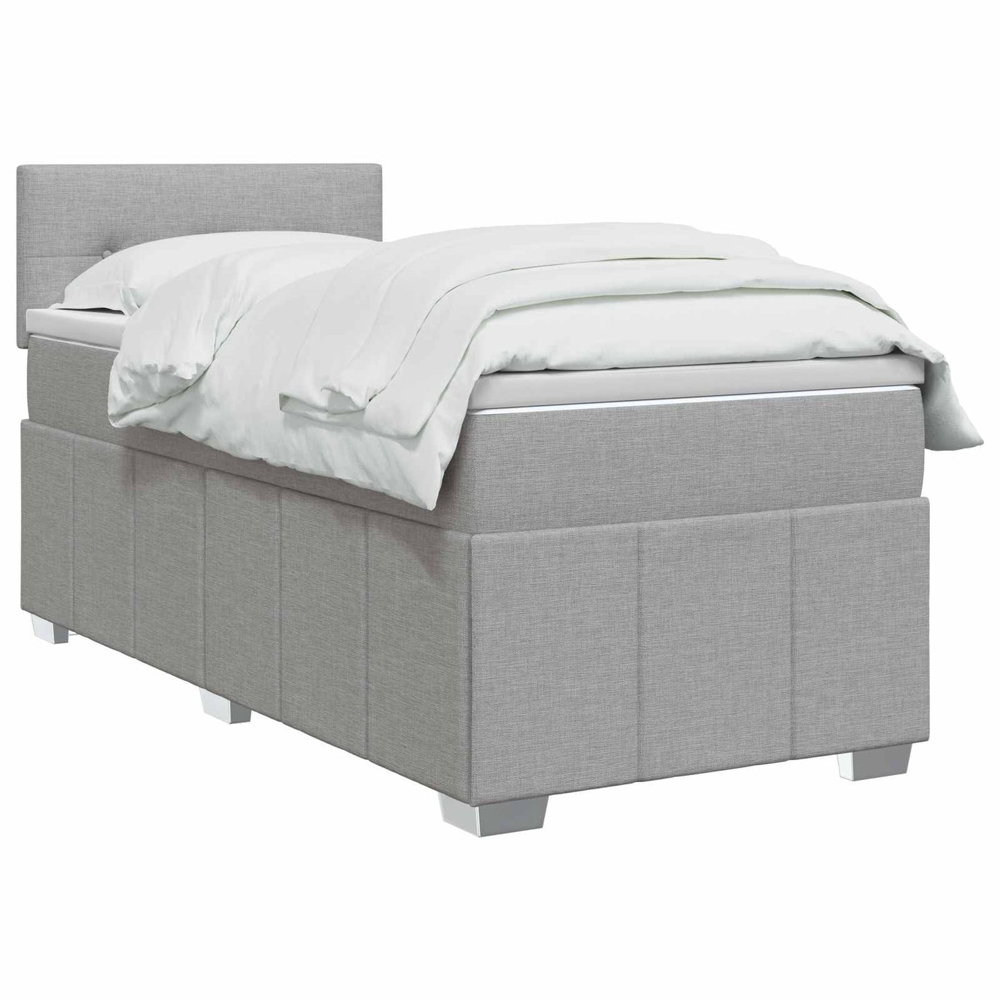 Boxmadras med topmadras Lysegrå 100 x 200 cm Stof