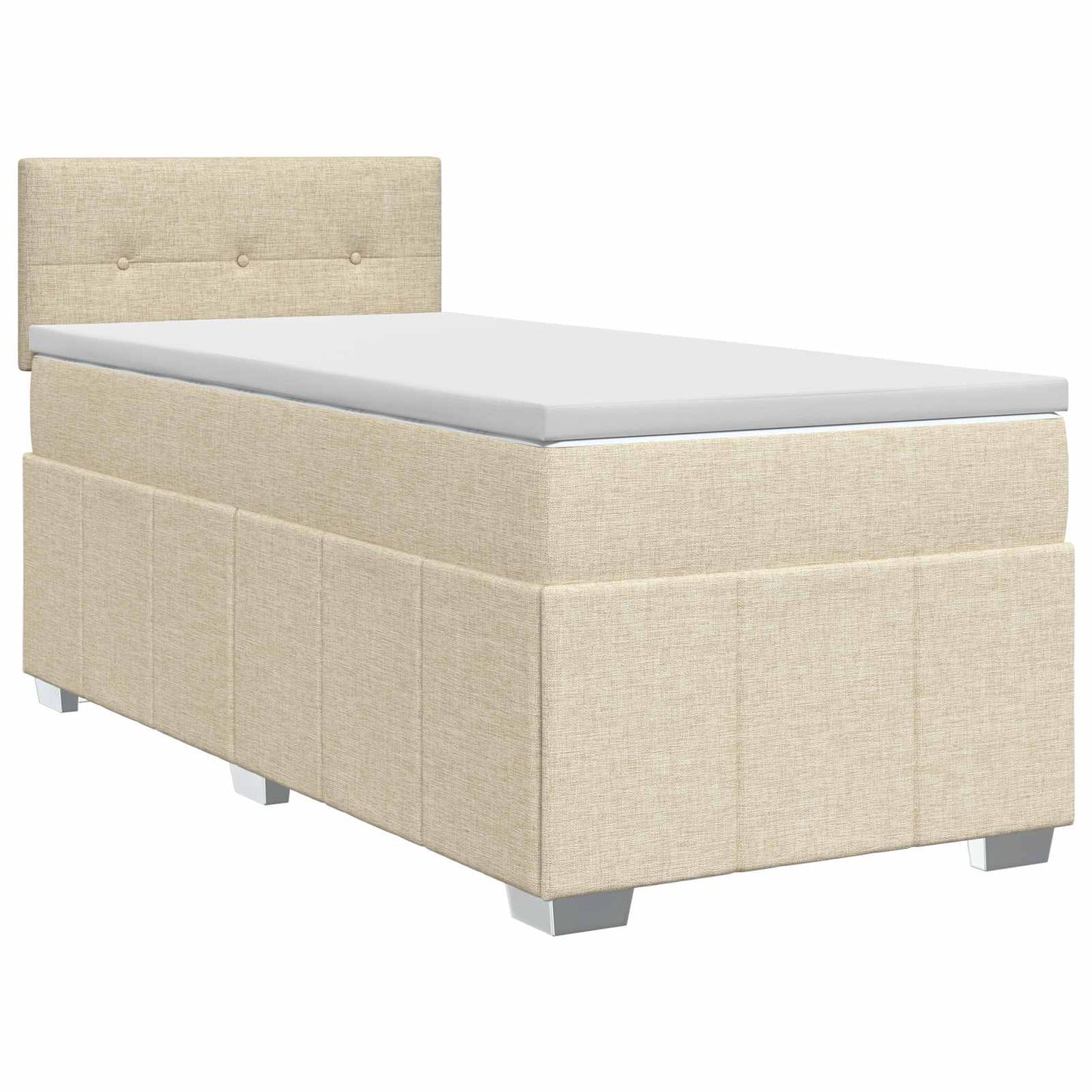 Boxmadras med topmadras Cremefarvet 100 x 200 cm Stof