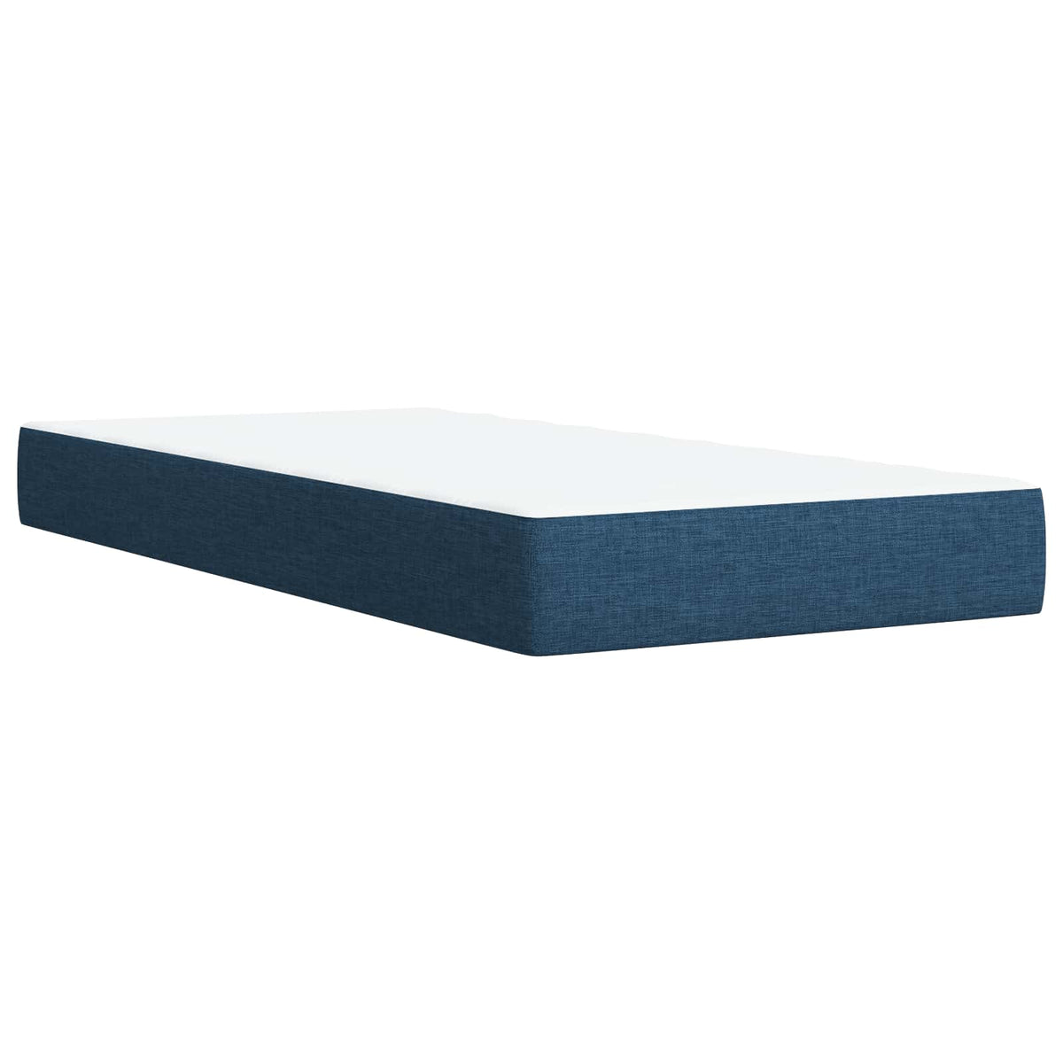 Boxmadras med topmadras med hovedgærde Blå 100 x 200 cm Stof