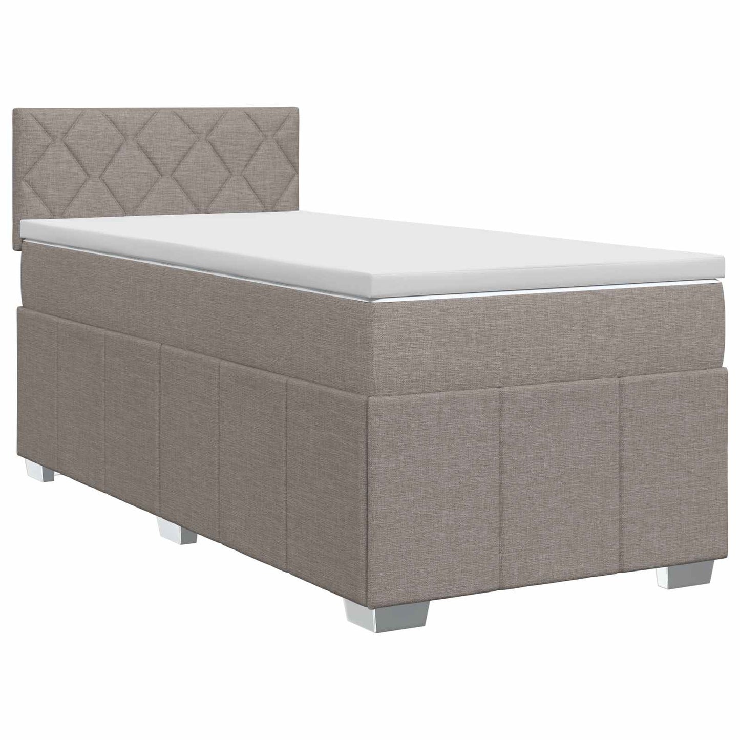 Boxmadras med topmadras Gråbrun 100 x 200 cm Stof