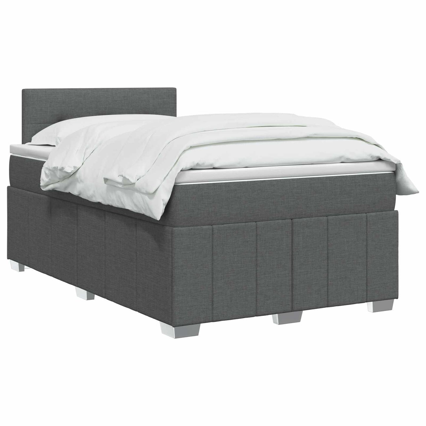 Boxmadras med topmadras Mørkegrå 120 x 190 cm Stof