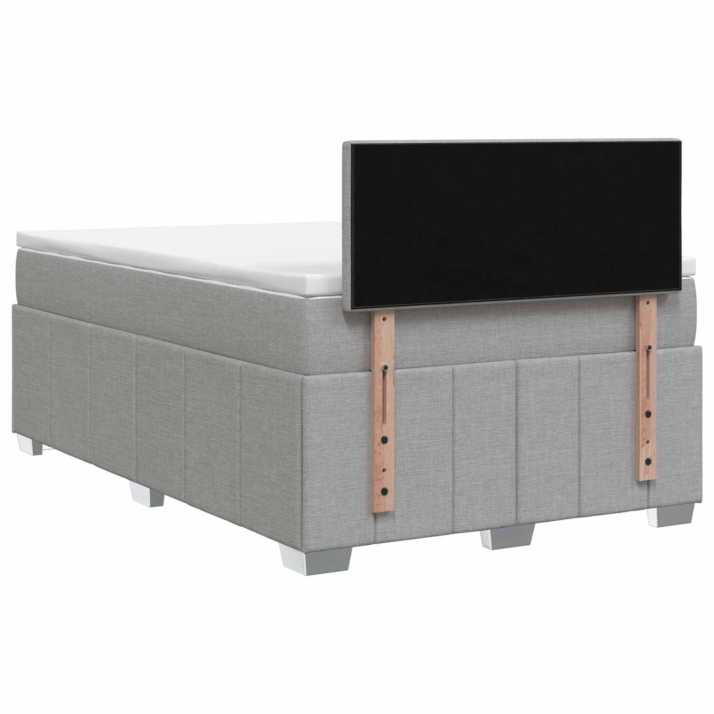 Boxmadras med topmadras Lysegrå 120 x 190 cm Stof