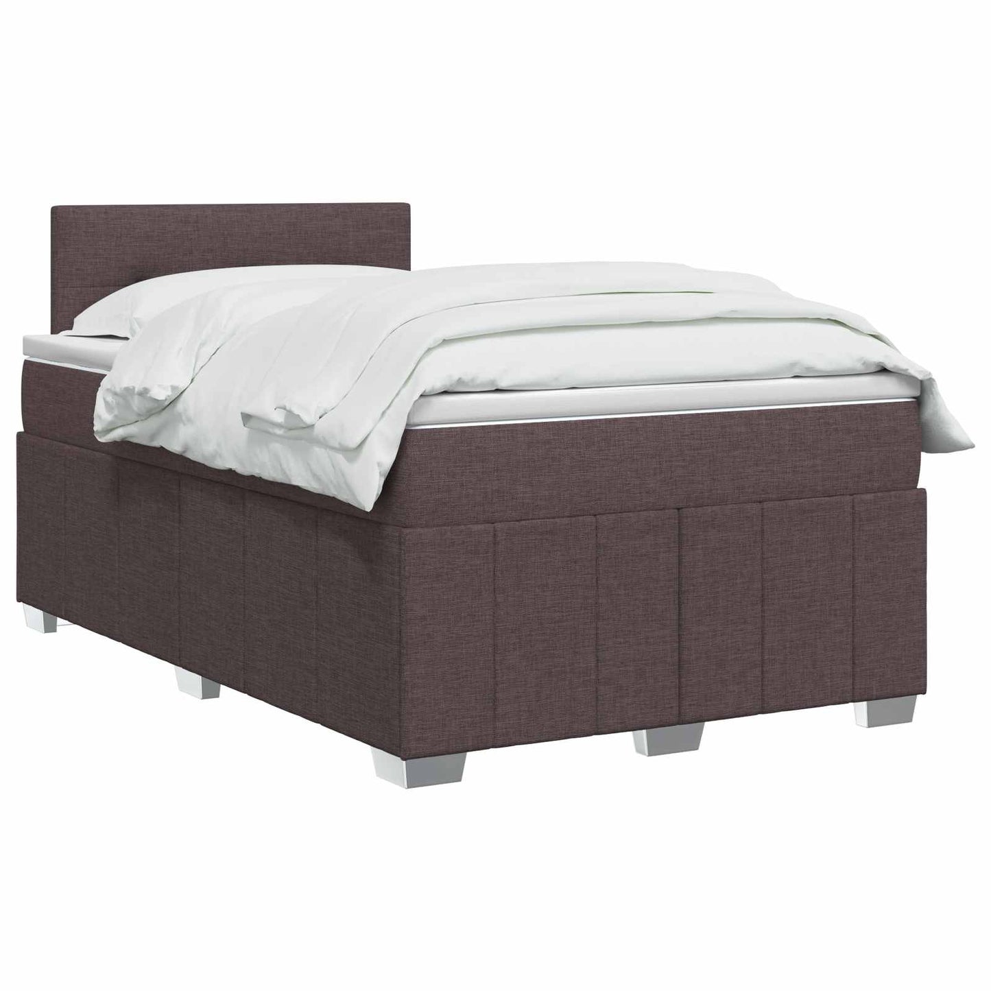 Boxmadras med topmadras Mørk Brun 120 x 200 cm Stof