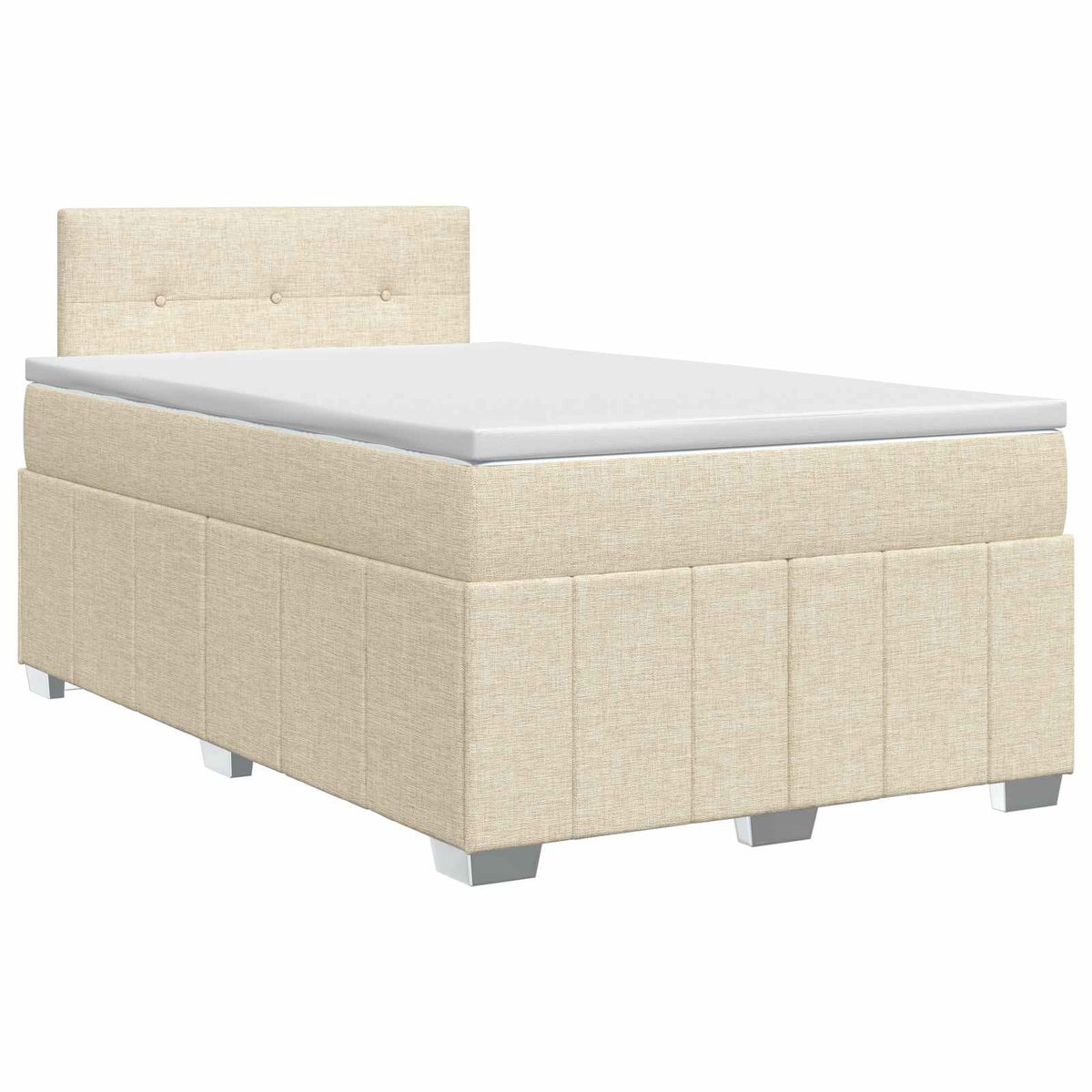 Boxmadras med topmadras Cremefarvet 120 x 200 cm Stof