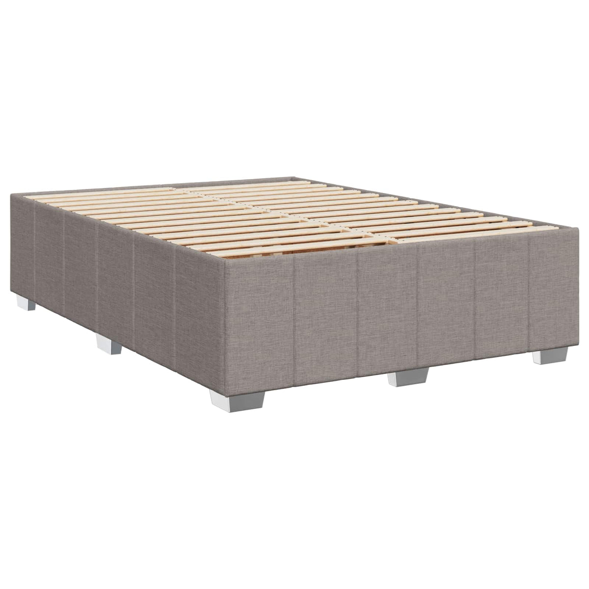Boxmadras med topmadras Gråbrun 140 x 190 cm Stof