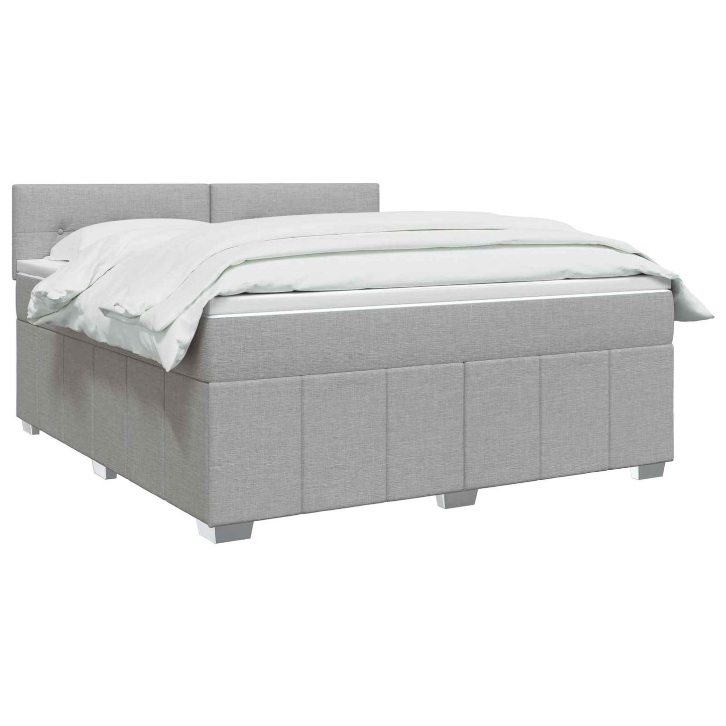 Boxmadras med topmadras Lysegrå 140 x 190 cm Stof