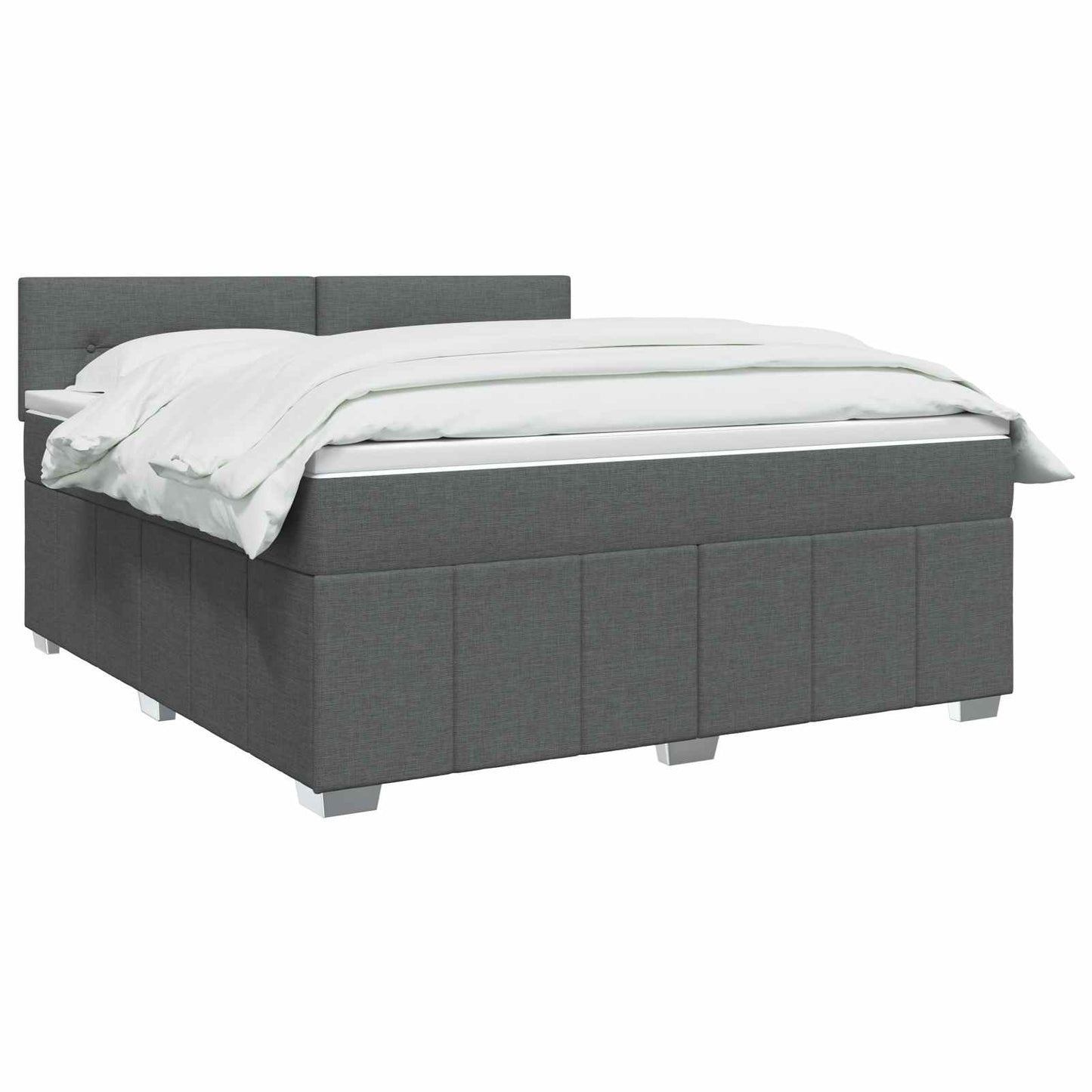 Boxmadras med topmadras Mørkegrå 140 x 190 cm Stof