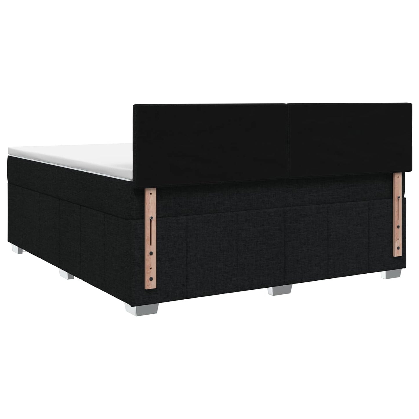 Boxmadras med topmadras med hovedgærde Sort 140 x 190 cm Stof
