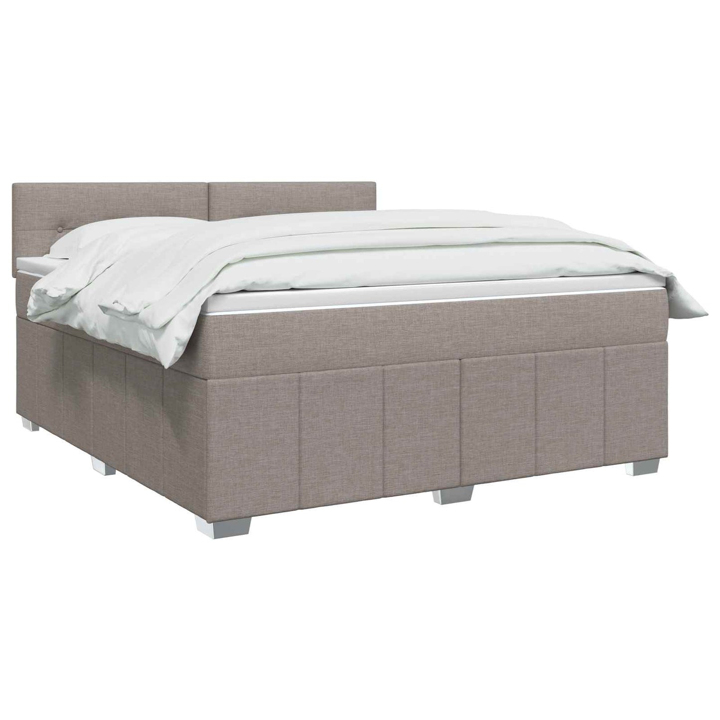 Boxmadras med topmadras Gråbrun 140 x 190 cm Stof