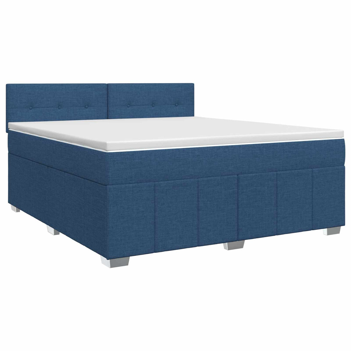 Boxmadras med topmadras med hovedgærde Blå 140 x 190 cm Stof