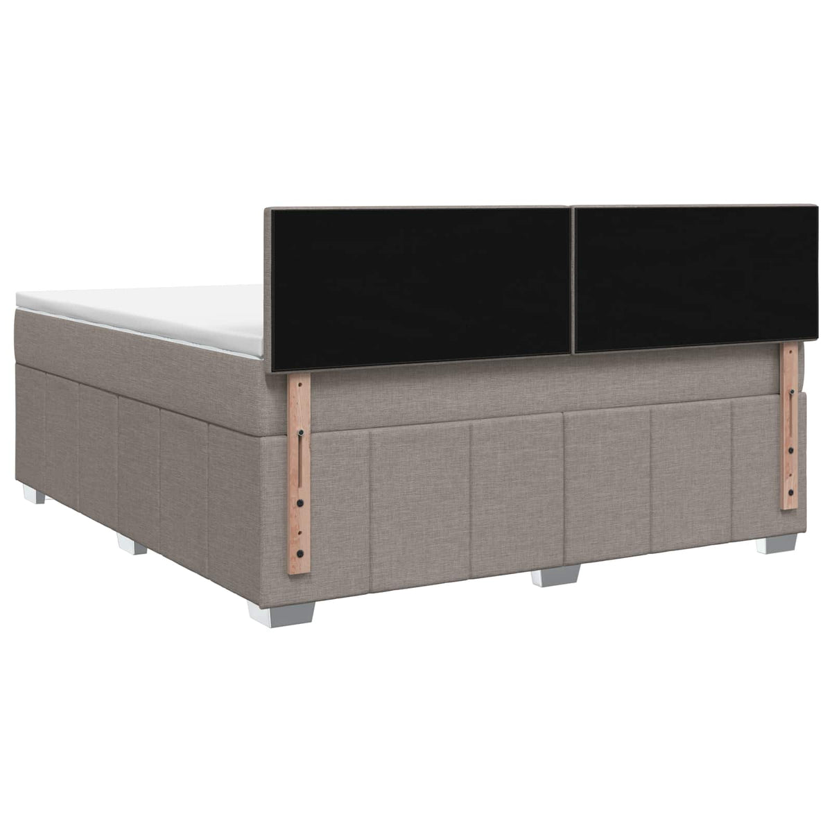 Boxmadras med topmadras Gråbrun 140 x 190 cm Stof
