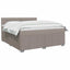 Boxmadras med topmadras Gråbrun 140 x 200 cm Stof