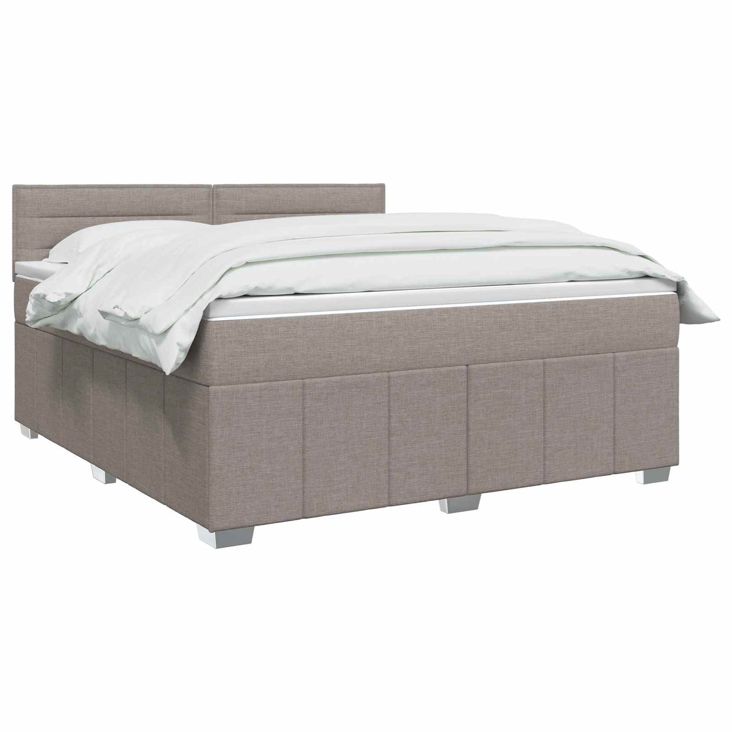 Boxmadras med topmadras Gråbrun 140 x 200 cm Stof
