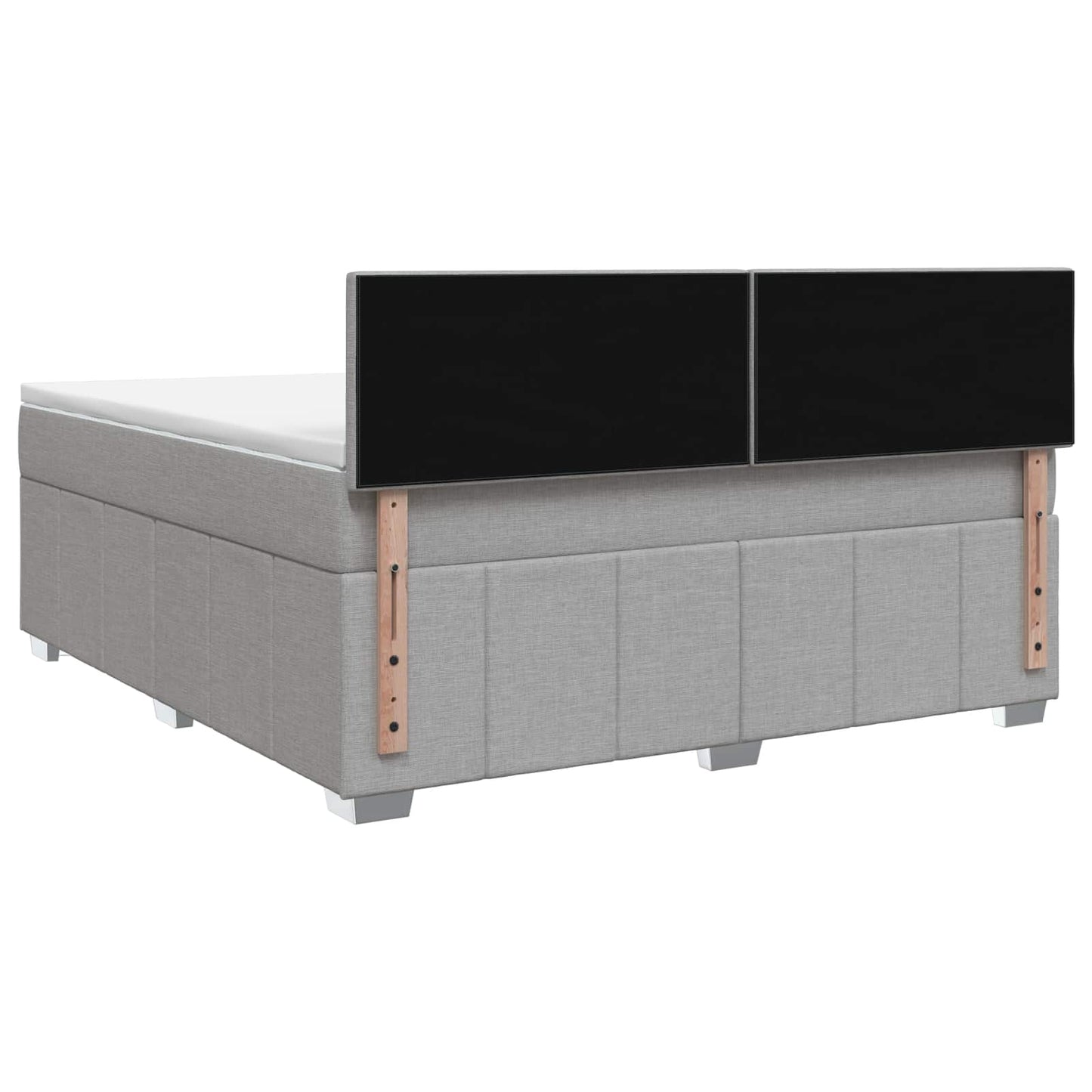 Boxmadras med topmadras Lysegrå 140 x 200 cm Stof