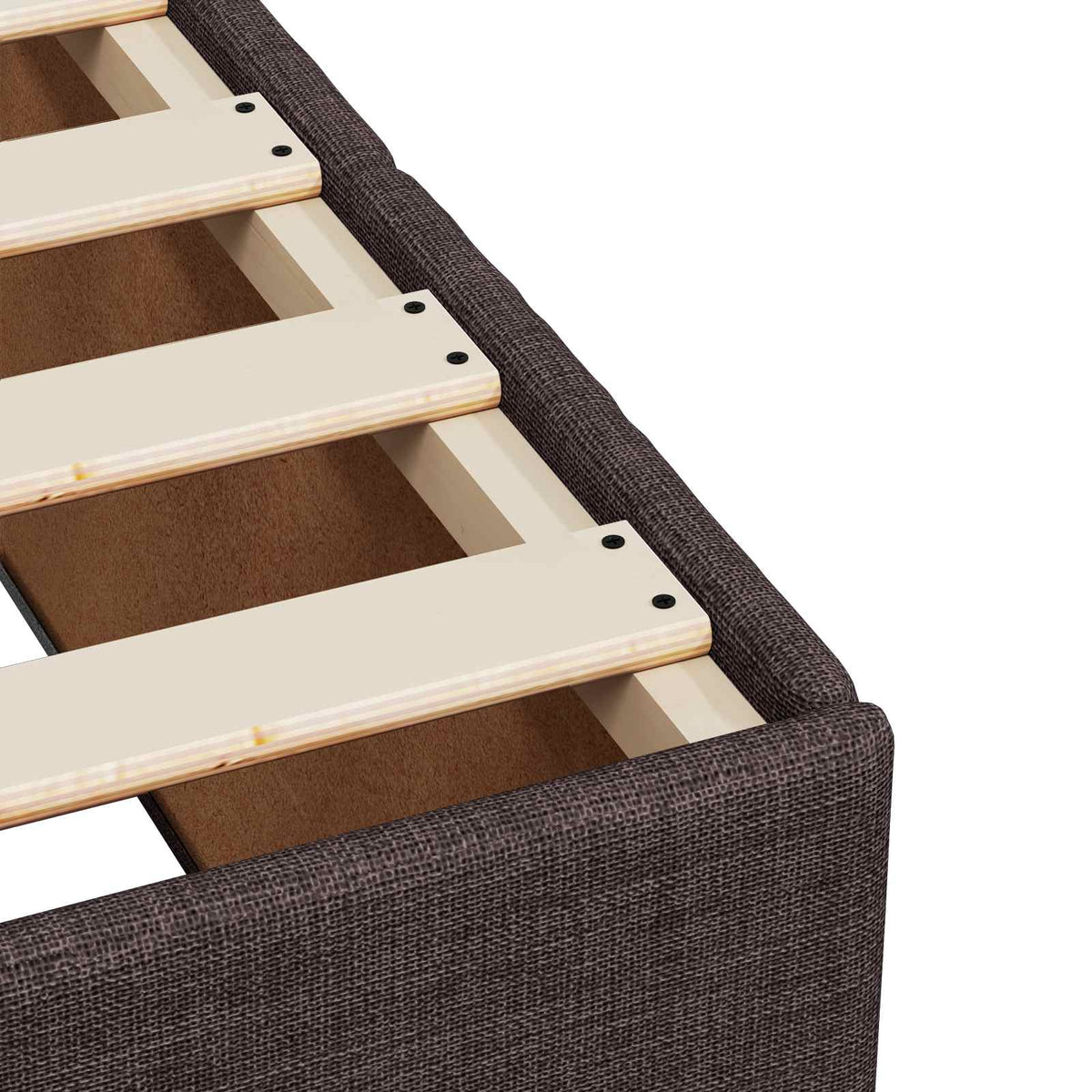Boxmadras med topmadras Mørk Brun 140 x 200 cm Stof