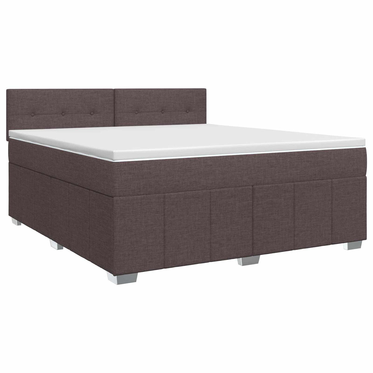 Boxmadras med topmadras Mørk Brun 140 x 200 cm Stof