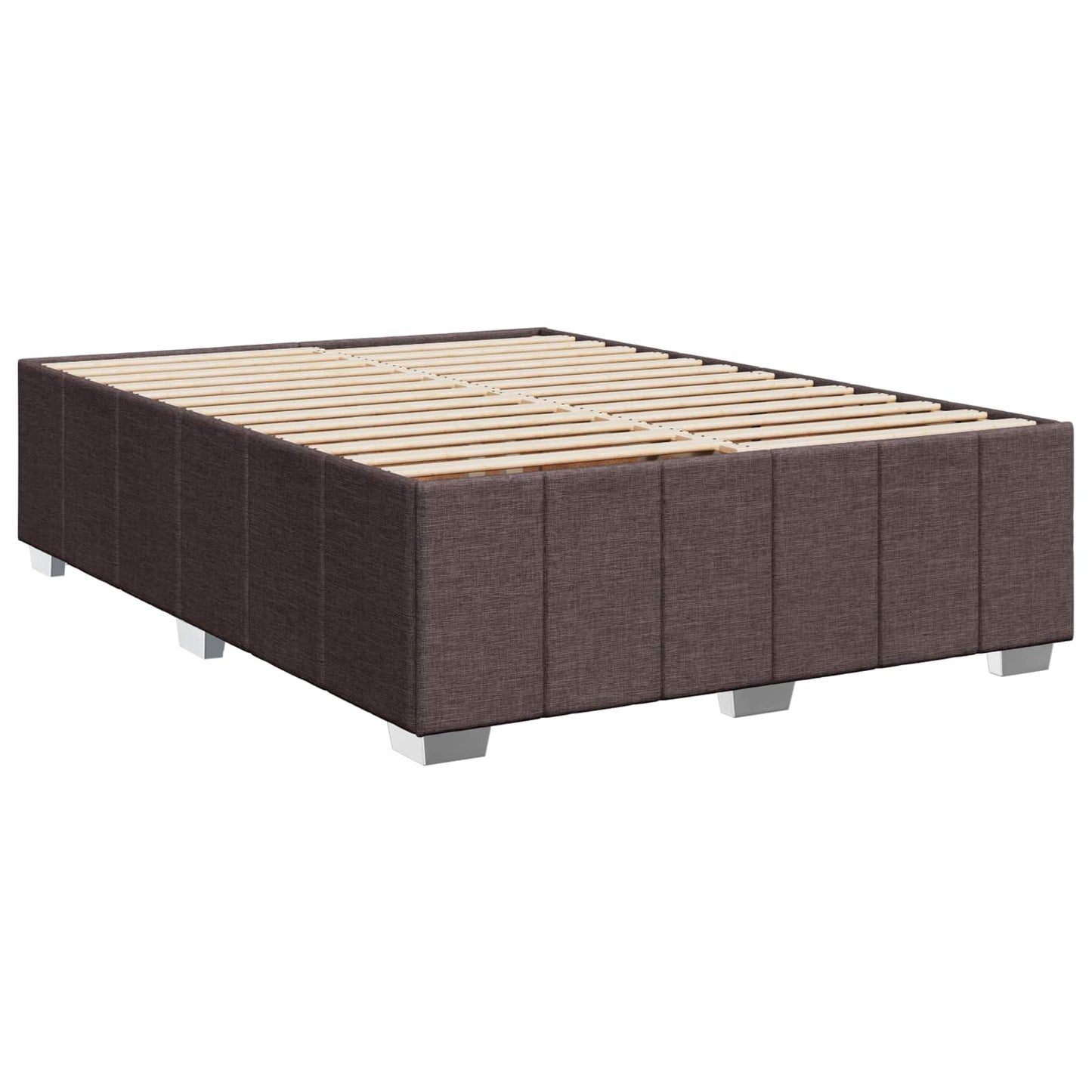 Boxmadras med topmadras Mørk Brun 140 x 200 cm Stof