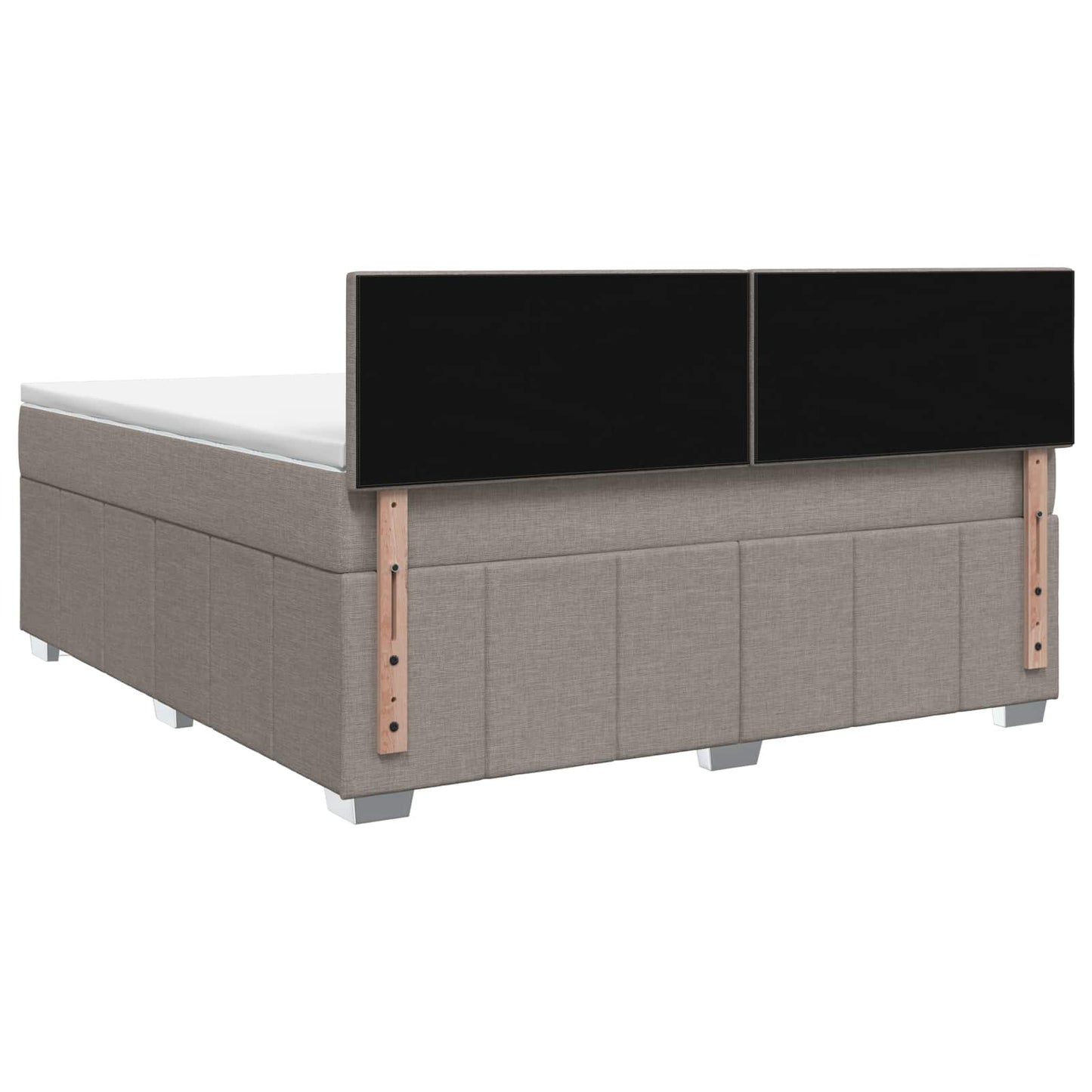 Boxmadras med topmadras Gråbrun 140 x 200 cm Stof