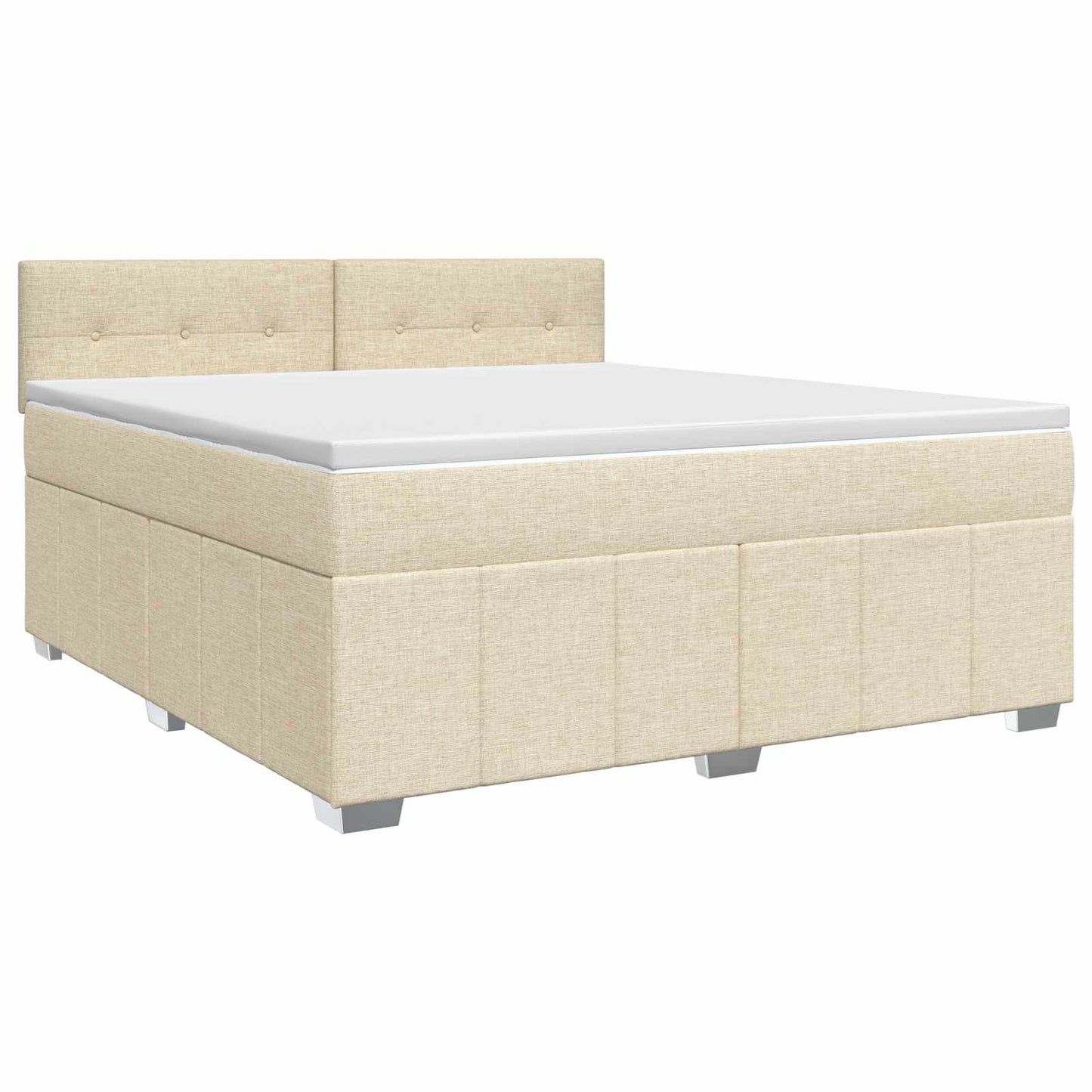 Boxmadras med topmadras Cremefarvet 140 x 200 cm Stof
