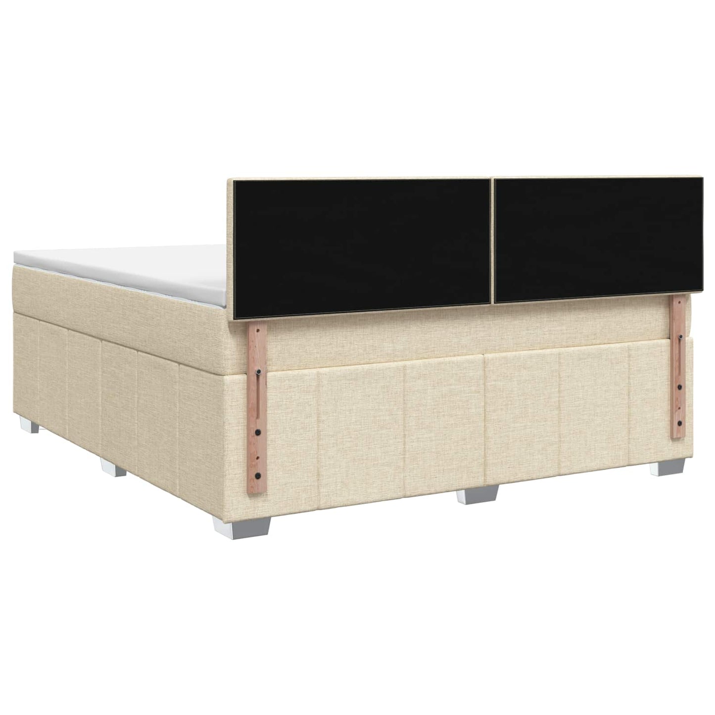 Boxmadras med topmadras Cremefarvet 140 x 200 cm Stof