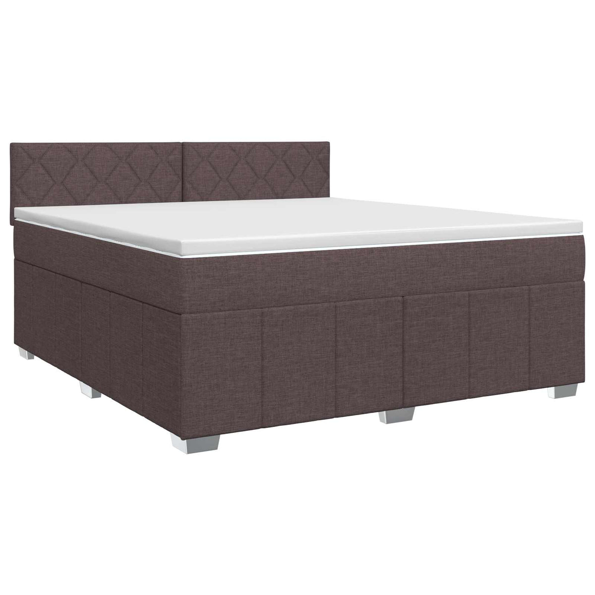 Boxmadras med topmadras Mørk Brun 140 x 200 cm Stof