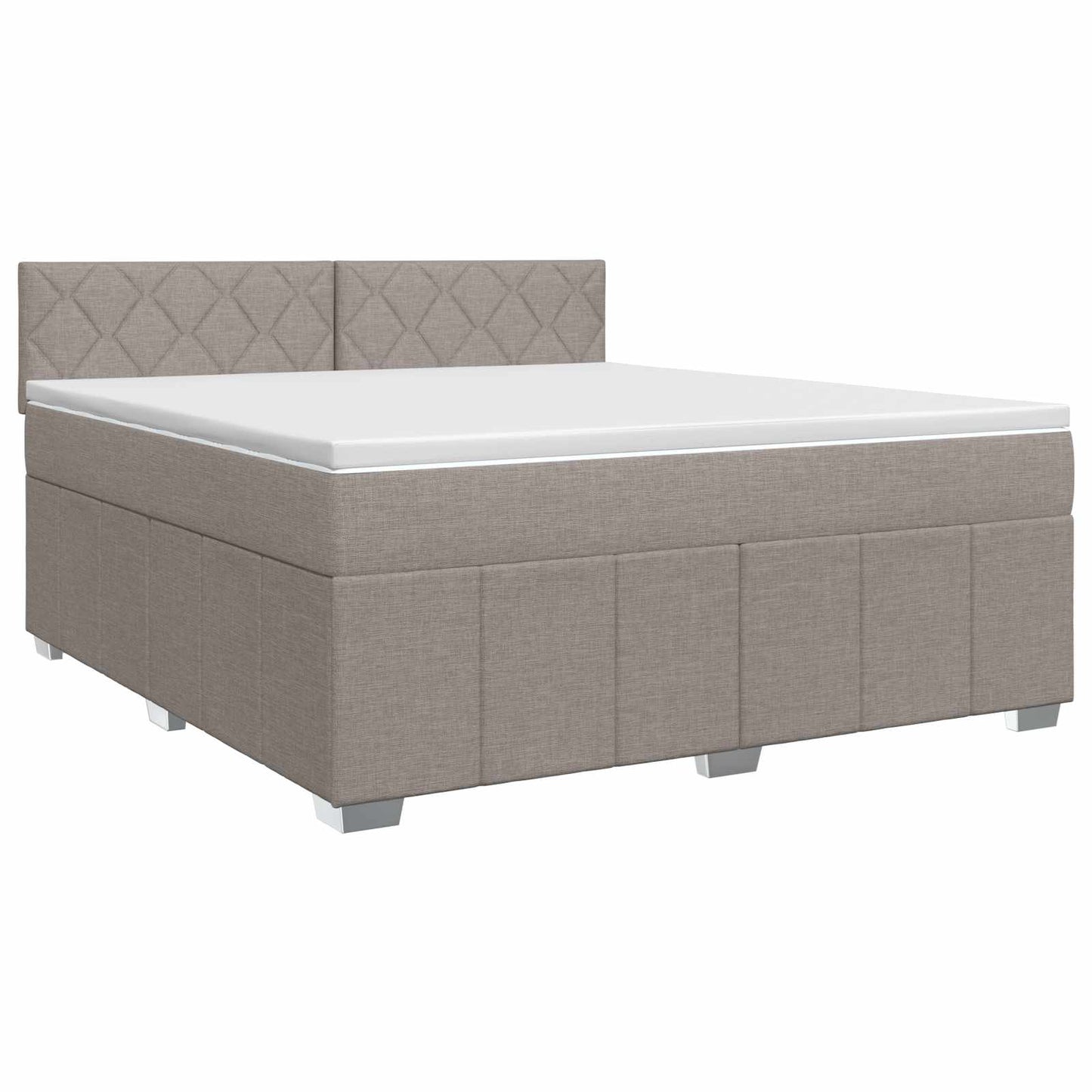 Boxmadras med topmadras Gråbrun 140 x 200 cm Stof