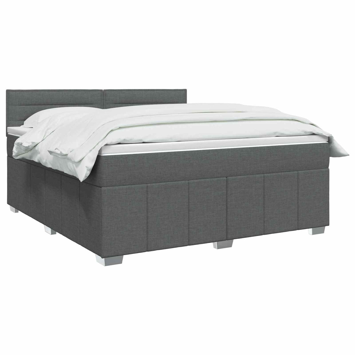 Boxmadras med topmadras Mørkegrå 160 x 200 cm Stof