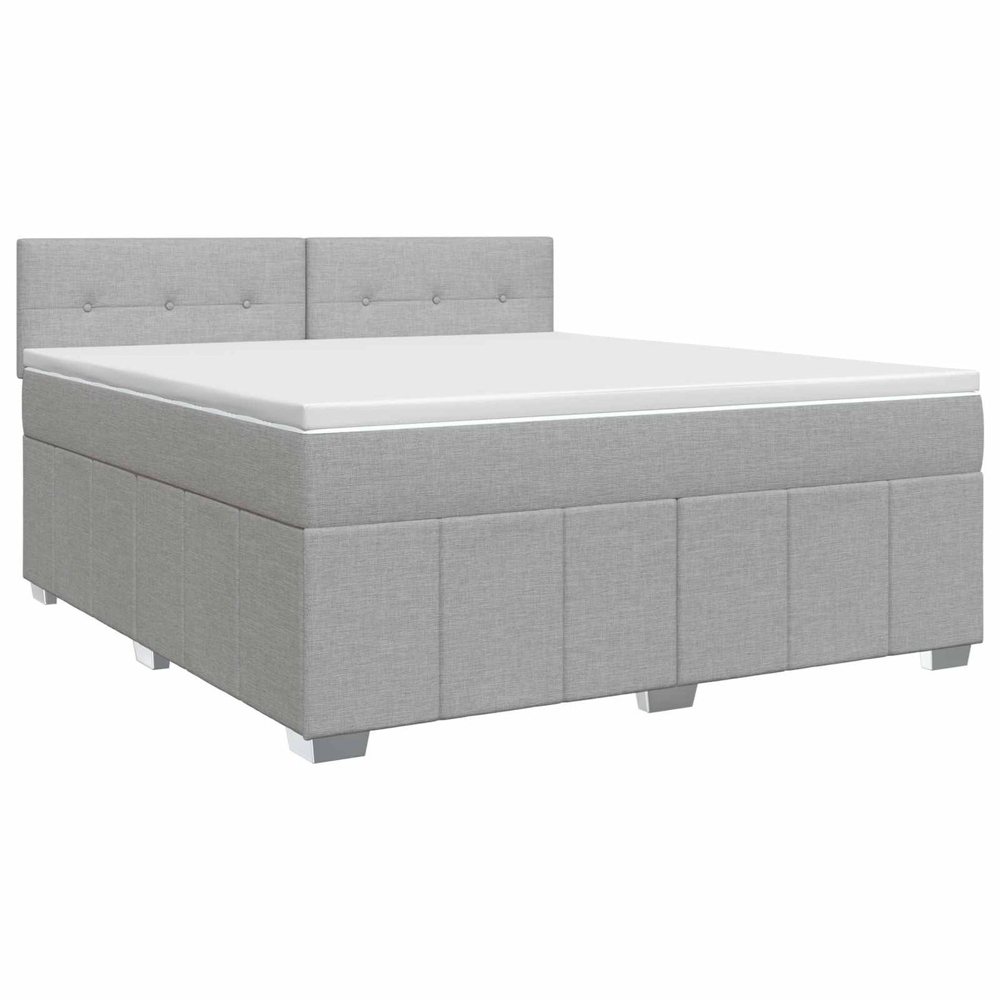 Boxmadras med topmadras Lysegrå 180 x 200 cm Stof