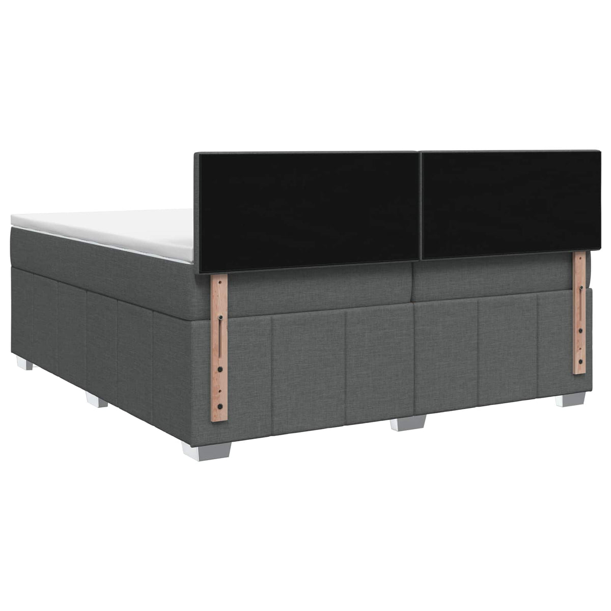 Boxmadras med topmadras Mørkegrå 200 x 200 cm Stof