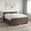 Boxmadras med topmadras Mørk Brun 200 x 200 cm Stof